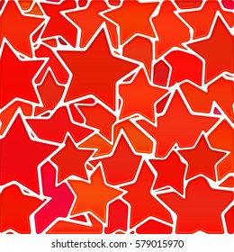 abstract vector stained-glass mosaic background - red and orange stars