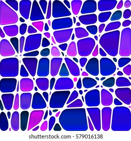 abstract vector stained-glass mosaic background - blue and violet