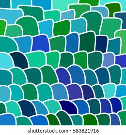 abstract vector stained-glass mosaic background - green and blue