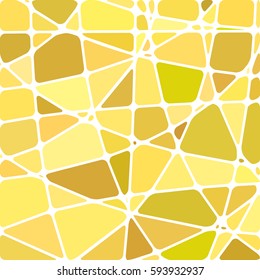 abstract vector stained-glass mosaic background - yellow and brown