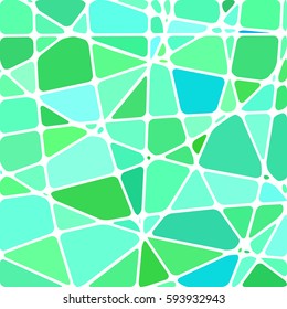 abstract vector stained-glass mosaic background - green and blue