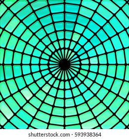 abstract vector stained-glass mosaic background - blue and teal