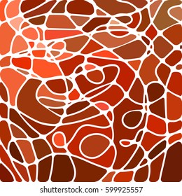 abstract vector stained-glass mosaic background - red and brown