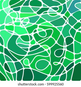 abstract vector stained-glass mosaic background - teal and green