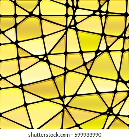 abstract vector stained-glass mosaic background - light yellow