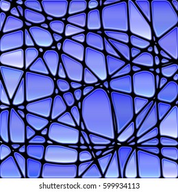 abstract vector stained-glass mosaic background - blue and violet