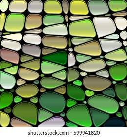 abstract vector stained-glass mosaic background - green and gray