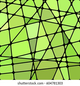 abstract vector stained-glass mosaic background - green and yellow