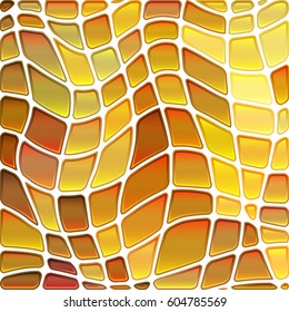 abstract vector stained-glass mosaic background - golden yellow