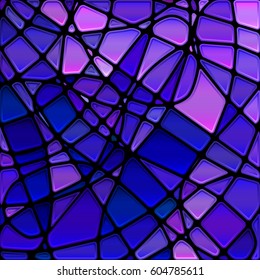 abstract vector stained-glass mosaic background - blue and violet