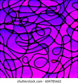 abstract vector stained-glass mosaic background - purple and violet