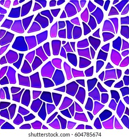 abstract vector stained-glass mosaic background - purple and violet