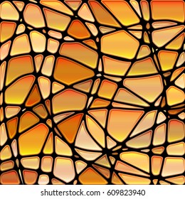 abstract vector stained-glass mosaic background - orange and beige