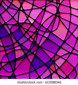 abstract vector stained-glass mosaic background - purple and violet
