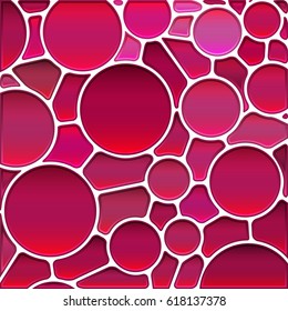 abstract vector stained-glass mosaic background - magenta circles