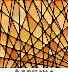 abstract vector stained-glass mosaic background - orange and beige