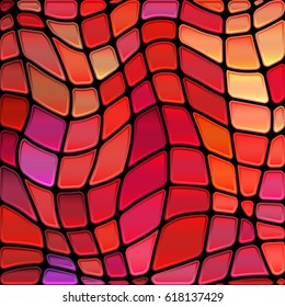 abstract vector stained-glass mosaic background - purple and red