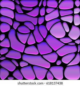 abstract vector stained-glass mosaic background - purple and violet