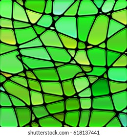 abstract vector stained-glass mosaic background - bright green
