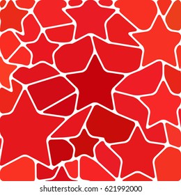 abstract vector stained-glass mosaic background - red stars