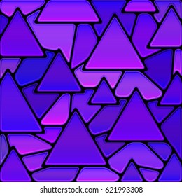 abstract vector stained-glass mosaic background - blue and violet triangles