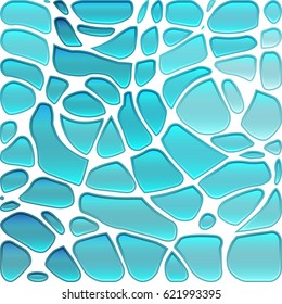 abstract vector stained-glass mosaic background - light blue