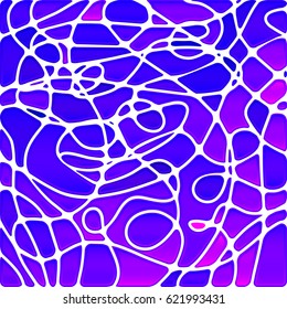 abstract vector stained-glass mosaic background - blue and violet