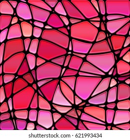 abstract vector stained-glass mosaic background - purple and red