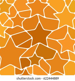 abstract vector stained-glass mosaic background - orange and brown stars
