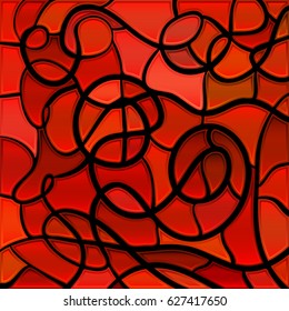 abstract vector stained-glass mosaic background - red and brown