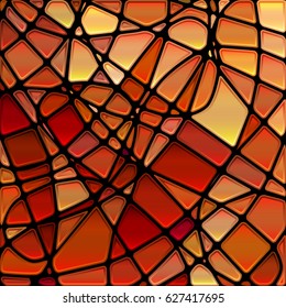 abstract vector stained-glass mosaic background - red and brown