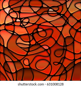 abstract vector stained-glass mosaic background - red and orange