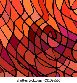 abstract vector stained-glass mosaic background - red and purple