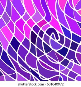 abstract vector stained-glass mosaic background - purple and violet