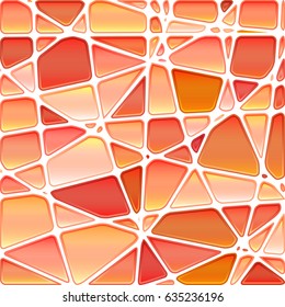 abstract vector stained-glass mosaic background - red and orange