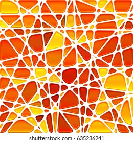 abstract vector stained-glass mosaic background - orange and yellow
