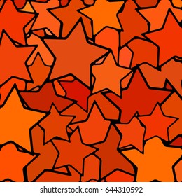 abstract vector stained-glass mosaic background - orange stars