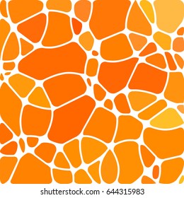 abstract vector stained-glass mosaic background - orange rounded shapes