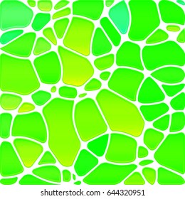 abstract vector stained-glass mosaic background - green and yellow circles