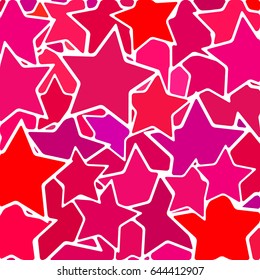 abstract vector stained-glass mosaic background - purple and red stars