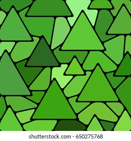 abstract vector stained-glass mosaic background - green triangles