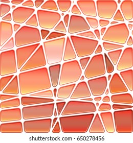 abstract vector stained-glass mosaic background - red and orange