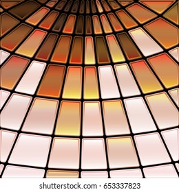 abstract vector stained-glass mosaic background - brown and beige