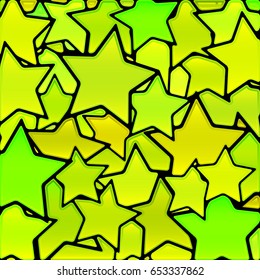 abstract vector stained-glass mosaic background - yellow and green stars