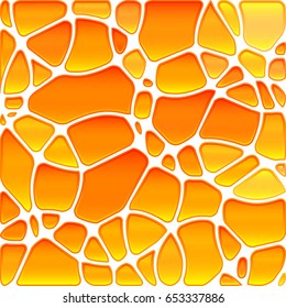 abstract vector stained-glass mosaic background - orange and yellow circles