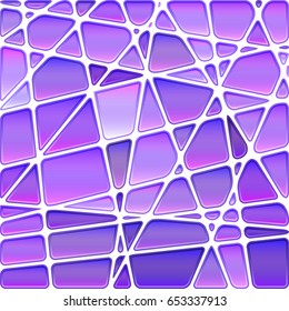 abstract vector stained-glass mosaic background - purple and violet