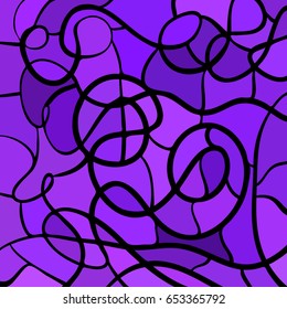 abstract vector stained-glass mosaic background - purple and violet