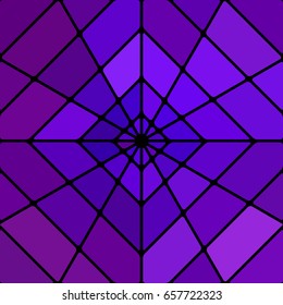 abstract vector stained-glass mosaic background - purple and violet rhombus