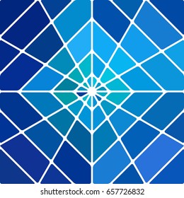 abstract vector stained-glass mosaic background - blue rhombus