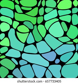 abstract vector stained-glass mosaic background - green and blue